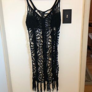 Black Crochet swimsuit cover up